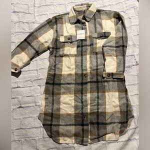 Trendy Long Plaid Shacket